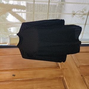 GUC Halogen blouse black w/white polka dots sz L